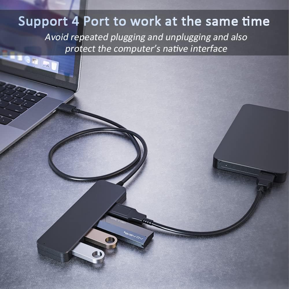 USB 3.0 Hub, 4-Port USB Hub USB Splitter USB Expander