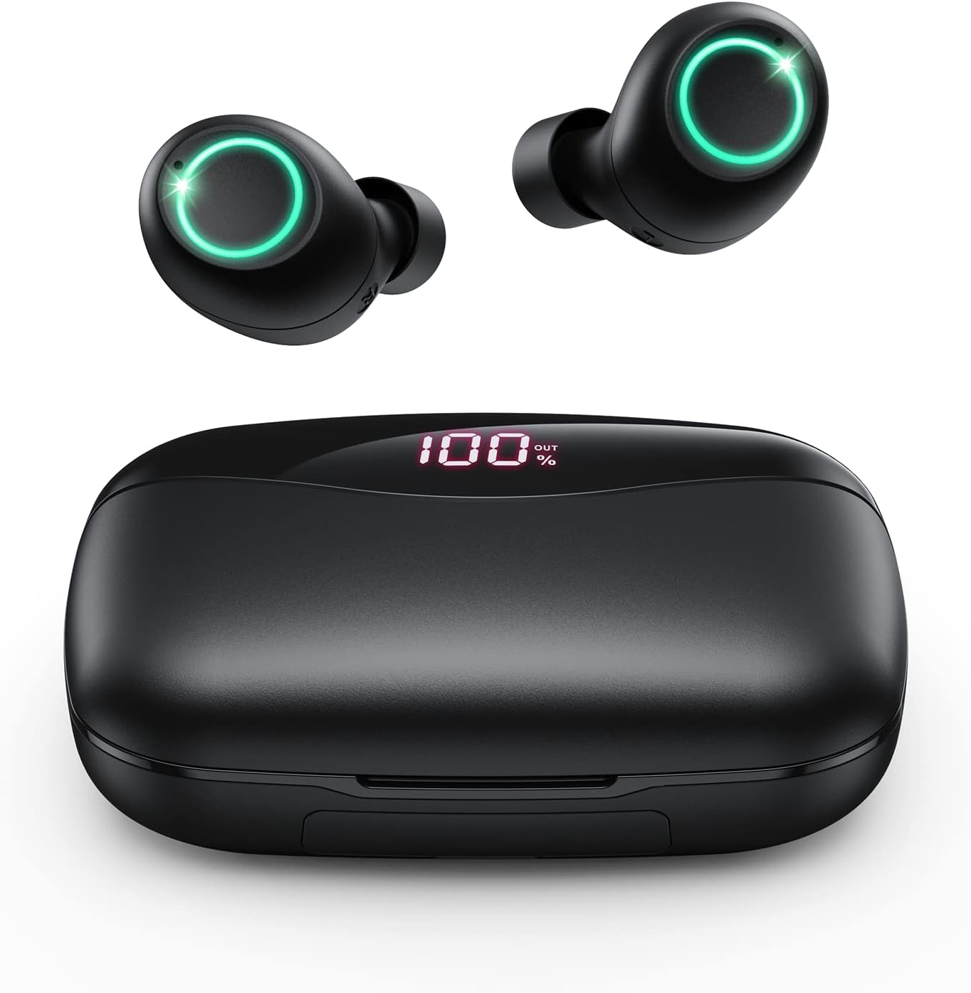 Wireless Earbuds Bluetooth Earbuds 153H Playtime Ear Buds with 2000mAh Charging Case Digital LED Display Cell Phones Charging Function Built in Mic Clear Calls in Ear Earphones for Sports