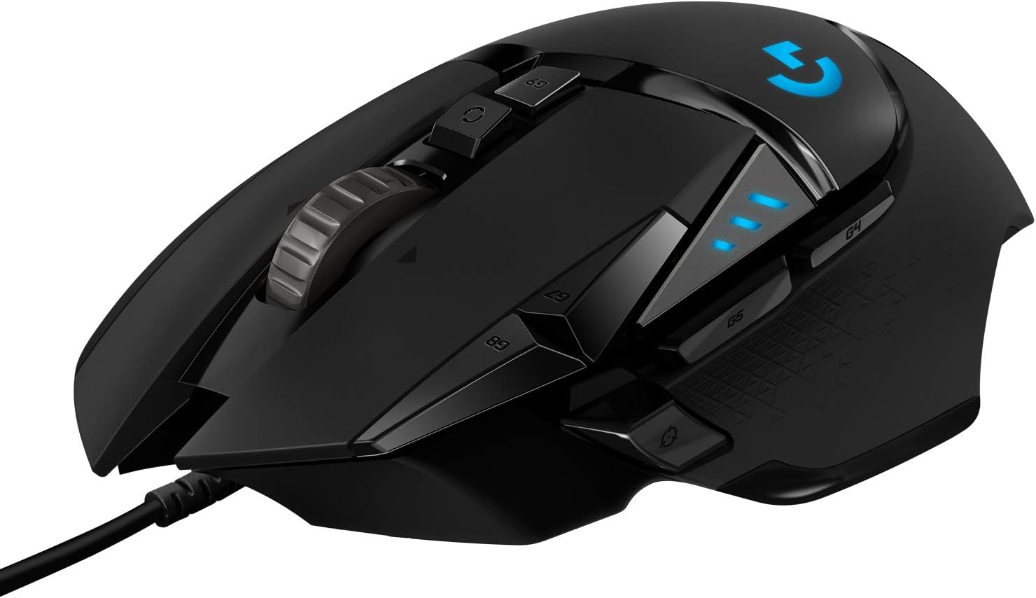 High Performance Wired Gaming Mouse, HERO 25K Sensor, 25,600 DPI, RGB, Adjustable Weights, 11 Programmable Buttons, On-Board Memory, PC / Mac, Black