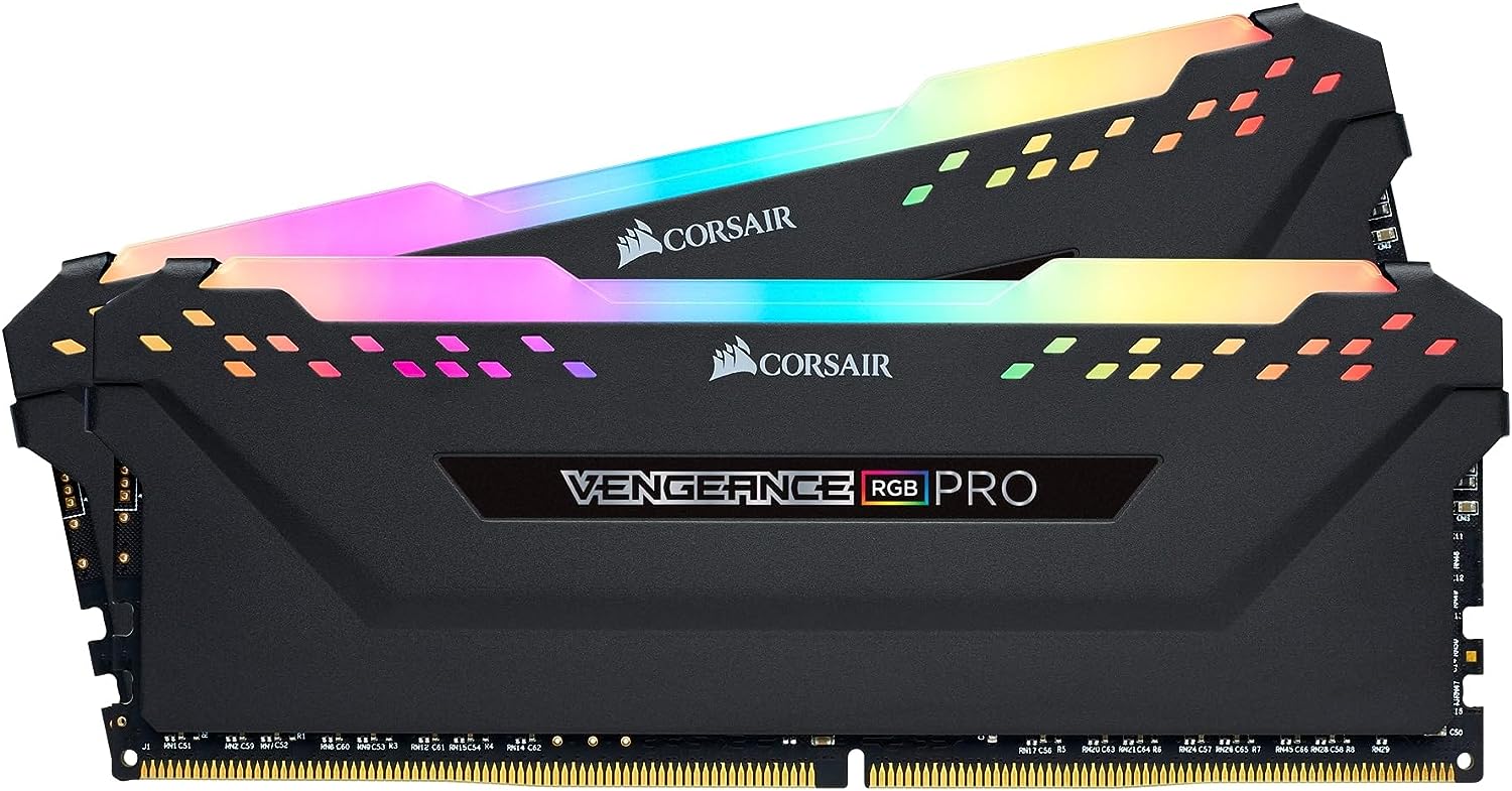 RGB PRO DDR4 16GB (2x8GB) 3200MHz CL16 Intel XMP 2.0 iCUE Compatible Computer Memory – Black (CMW16GX4M2C3200C16)