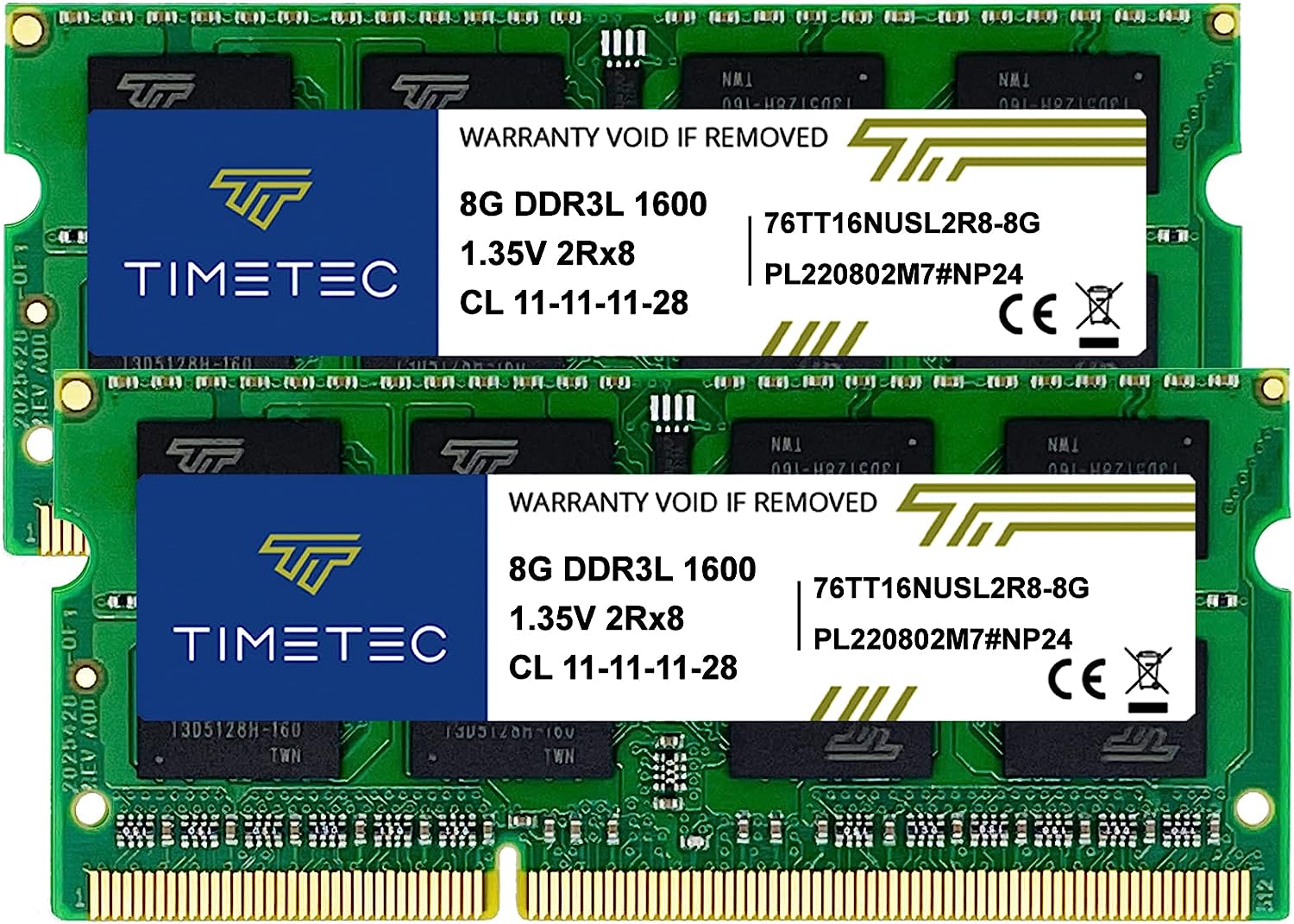 16GB KIT(2x8GB) DDR3L / DDR3 1600MHz (DDR3L-1600) PC3L-12800 / PC3-12800 Non-ECC Unbuffered 1.35V/1.5V CL11 2Rx8 Dual Rank 204 Pin SODIMM Laptop Notebook PC Computer Memory RAM Module Upgrade